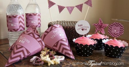 chevron pattern printable paper cones